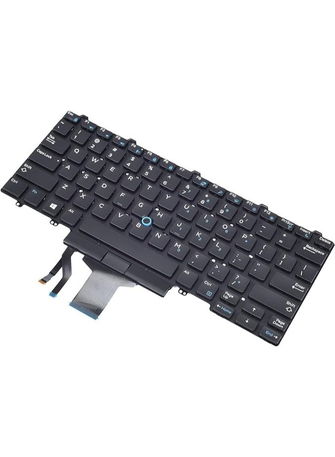 Terabyte Replacement Backlight Keyboard for Dell Latitude E5450 E5470 E7450 E7470, Latitude 5480 5490 5491 7480 7490 Series Laptop, Latitude E5450 E5470 E7470 Keyboard with Pointer US Layout - Image 3