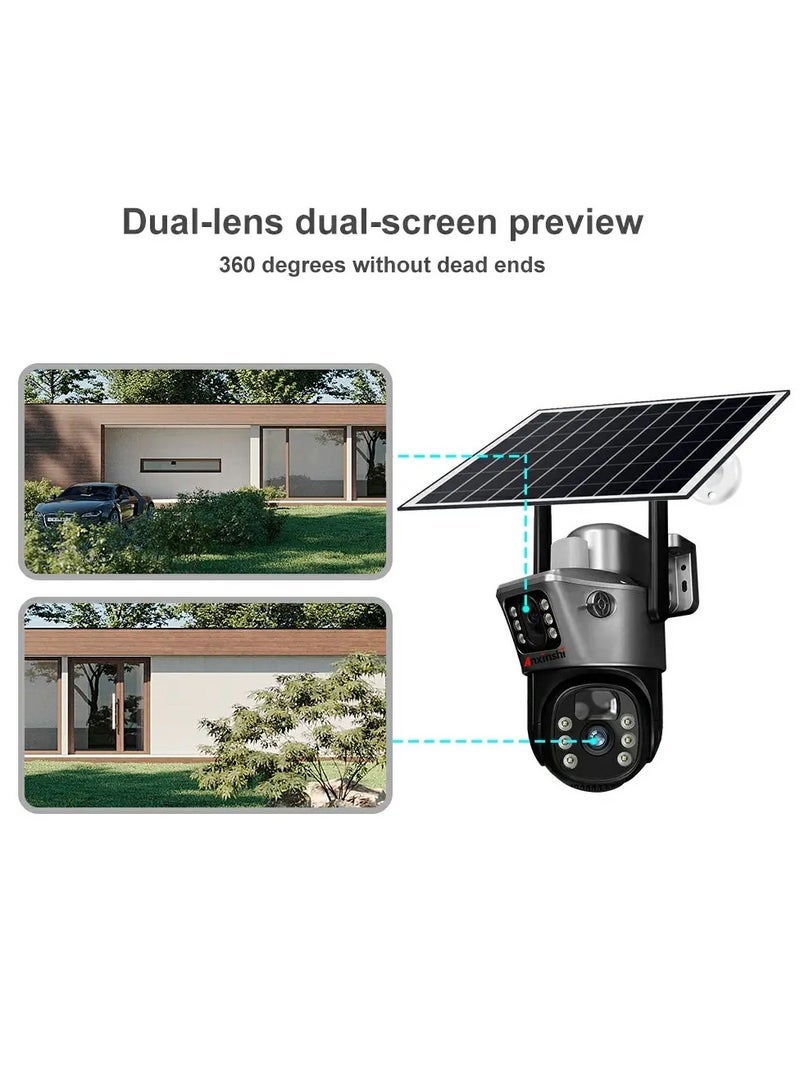 Generic 4G Dual Lens Dual Screen Battery CCTV with Motion Detection and Automatic Tracking, Surveillance Camera Wireless Solar Camera - Image 3