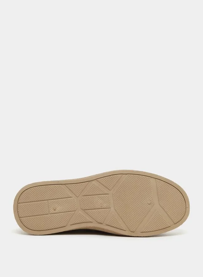 Styli Platform Sole Faux Suede Slip On Loafers