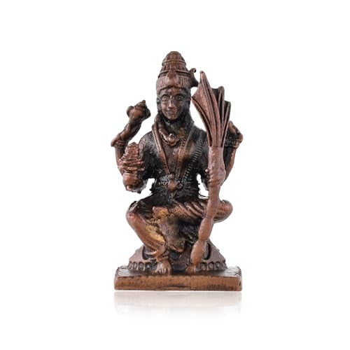 CraftVatika Copper Raja rajeshwari Murti Idol - Copper Rajarajeshwari MAA Idol Statue for Temple Home Office Desk - Patina Antique Finish (5.5 CM Height) - Image 2