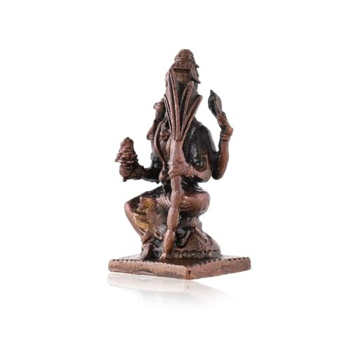 CraftVatika Copper Raja rajeshwari Murti Idol - Copper Rajarajeshwari MAA Idol Statue for Temple Home Office Desk - Patina Antique Finish (5.5 CM Height) - Image 5