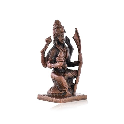 CraftVatika Copper Raja rajeshwari Murti Idol - Copper Rajarajeshwari MAA Idol Statue for Temple Home Office Desk - Patina Antique Finish (5.5 CM Height) - Image 4