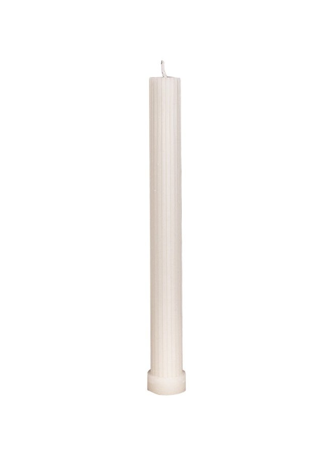Gulf Flowers - Gulf Flowers White Ribbed Candle Set - 2pcs (D2.2cm x H30cm) - Elegant Taper Candles for Home, Events & Romantic Décor - Image 1