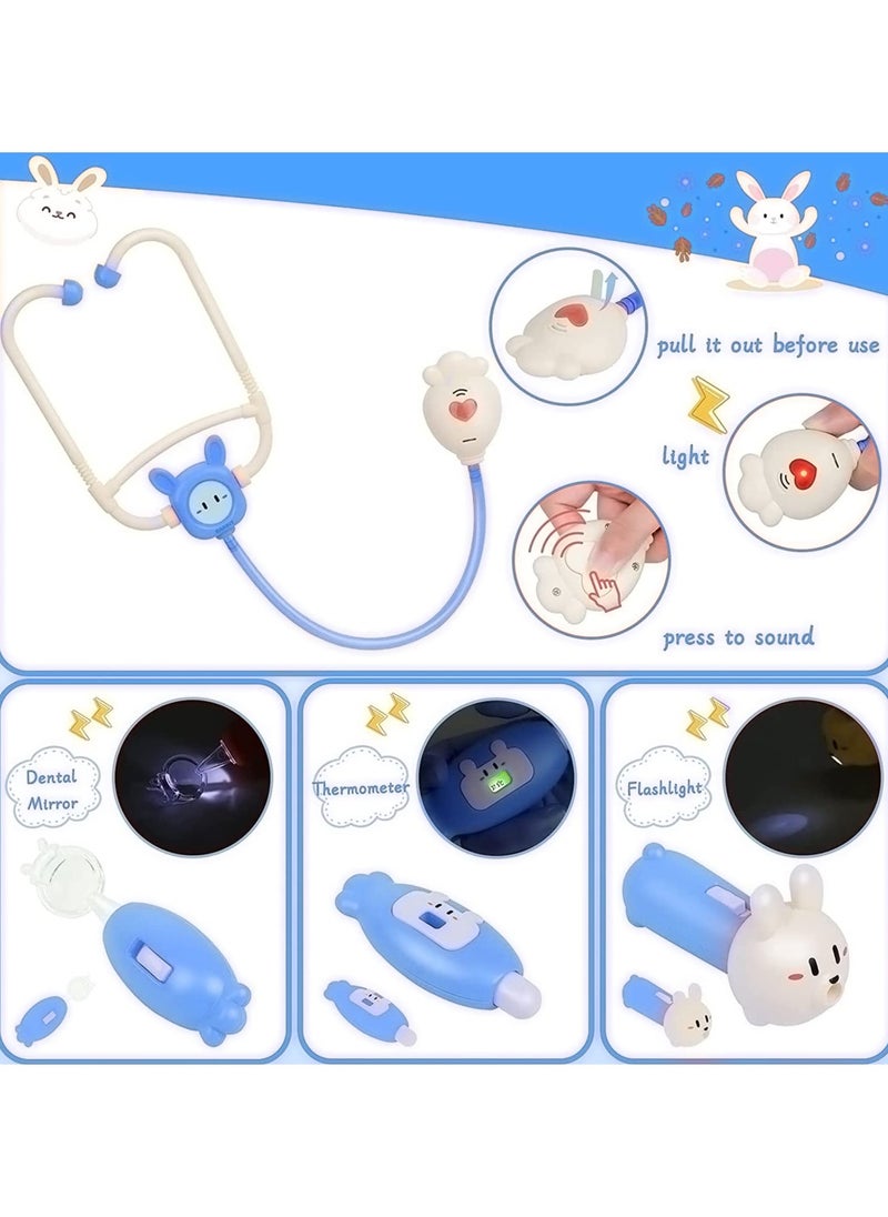 Mr. Penda 25PCS Doctor Kit for Kids Pretend Play Educational Doctor Toys, Medical Kit with Stethoscope, Doctor Playset for Dentist Doctor, Role Play Toys for 3-8 Years Old Girls and Boys Toddler Gifts (Blue)  - Image 2