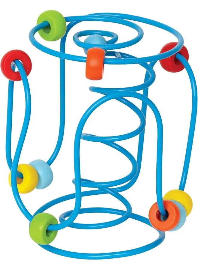 هيب Hape Spring-A-Ling Wooden Bead Maze Baby Activity Toy with Colourful Beads, Fine Motor Skills, Hand-Eye Coordination & Colour Recognition Learning Toy, Travel Play, Ages 6 Months+