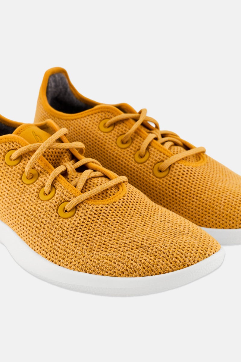 Allbirds Men Tree Runner Lace Up Training Shoes, Mustard - Image 3