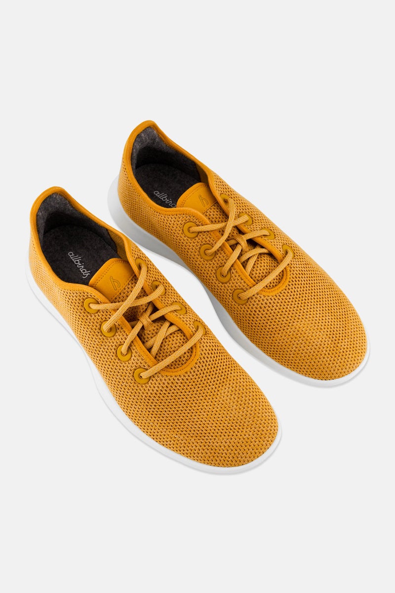 Allbirds Men Tree Runner Lace Up Training Shoes, Mustard - Image 4