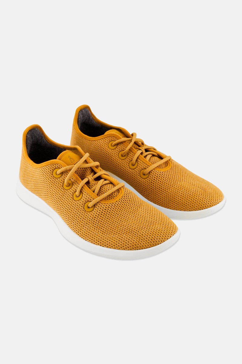 Allbirds Men Tree Runner Lace Up Training Shoes, Mustard - Image 1