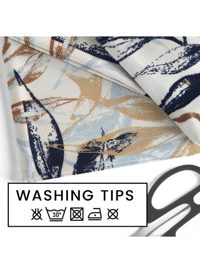  انتكس بيت الستائر مفارش طاولة من الكتان المخمل من إنتكس هوم 45 × 130 سم - مناسبة لغرف المعيشة والمطابخ وغرف النوم - تصميم أوراق عصري قطعتان - Image 5