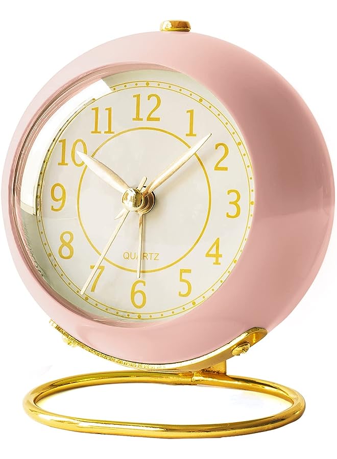 Raxoom Alarm Clock with Light, Silent No Ticking, Small Table Clock for Bedside/Bedroom/Living Room/Office/Travel/Kids/Room Decor Aesthetic Vintage - Image 1