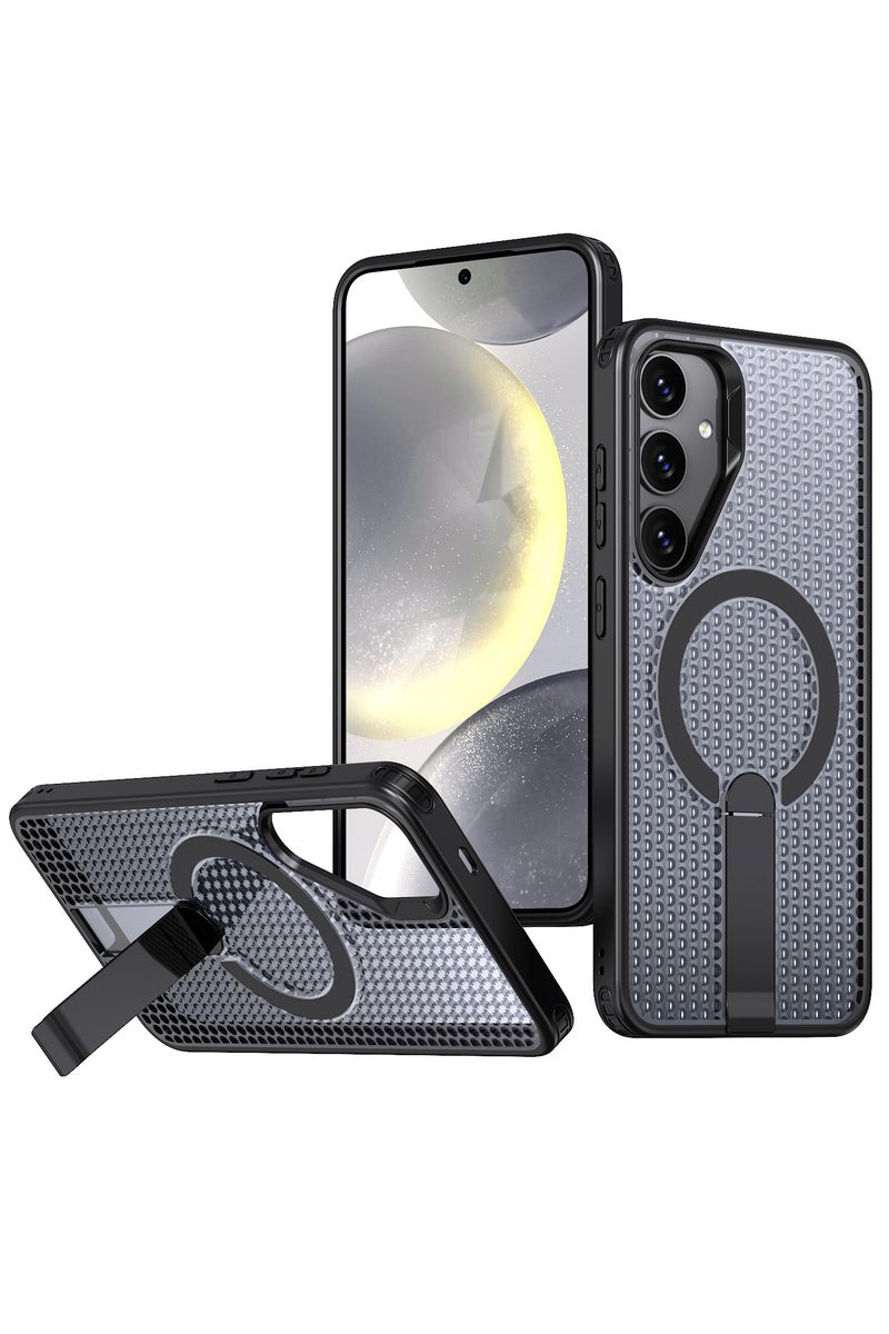 general Magnetic Case for Samsung Galaxy S25 Plus/Galaxy S24 Plus with Invisible Kickstand, Compatible with MagSafe, Breathable Mesh Heat Dissipation Protective Cover for Samsung S25 Plus - Image 1
