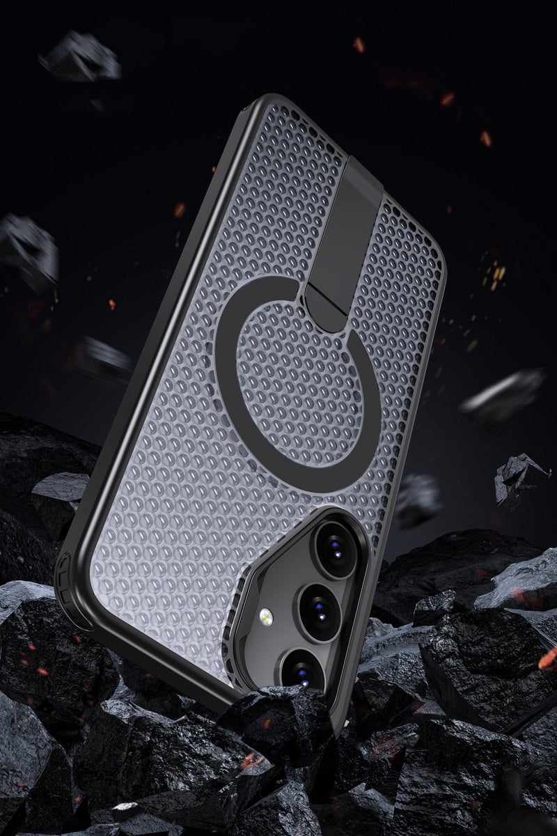 general Magnetic Case for Samsung Galaxy S25 Plus/Galaxy S24 Plus with Invisible Kickstand, Compatible with MagSafe, Breathable Mesh Heat Dissipation Protective Cover for Samsung S25 Plus - Image 2