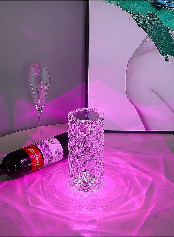 Chocozone Crystal Diamond Table Lamp - 16 Color Changing Rose USB Rechargeable Touch Bedside Night Light With Remote Control for Bedroom, Living Room, Party Decor - Image 2