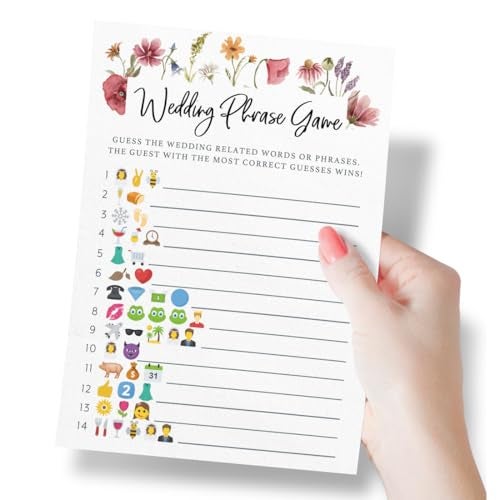 Printed Party Bridal Shower Game Set – 4 Fun Games and Activities for 30 Guests, Includes Bingo, He Said She Said, Bride & Groom Trivia, and Wedding Phrase Guessing Game, Love In Bloom Wildflower Design - Image 5