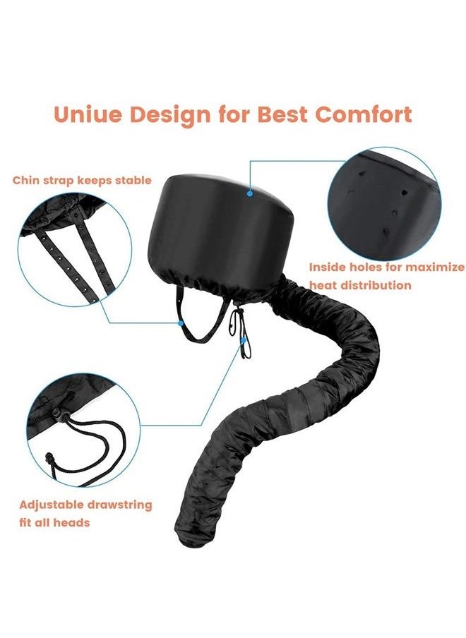 SKYWEE PROFESSIONAL PRODUCTS - Bonnet Hood Hair Dryer Attachment Set - Soft Adjustable Hooded Bonnet for Hand Held Hair Dryer - Including Head Band for Drying Styling Curling Deep Conditioning - Image 1
