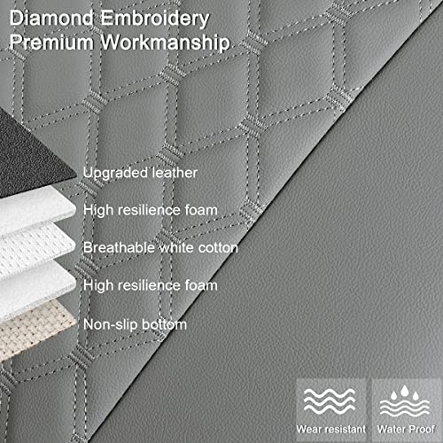 Black Panther PU Car Seat Cover, Front Seat Protector Compatible with 90% Vehicles,Embroidery,Anti-Slip & Full Wrapping Bottom W55cm*D54cm(21.65''*21.26'')(1Piece,Gray) - Image 3