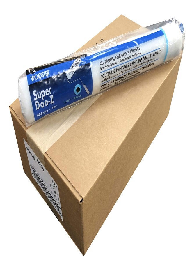 Wooster Brush R204 18 inch Super Doo-Z 1/2 inch Nap Paint Roller Cover - Pack of 6 - Image 2
