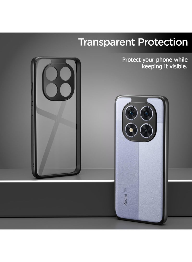 Case Cover Shockproof Hard PC Back Soft TPU Frame Anti-yellowing Slim Protective Cover Compatible with Redmi Note 14 Pro 4G (Clear) - Image 4