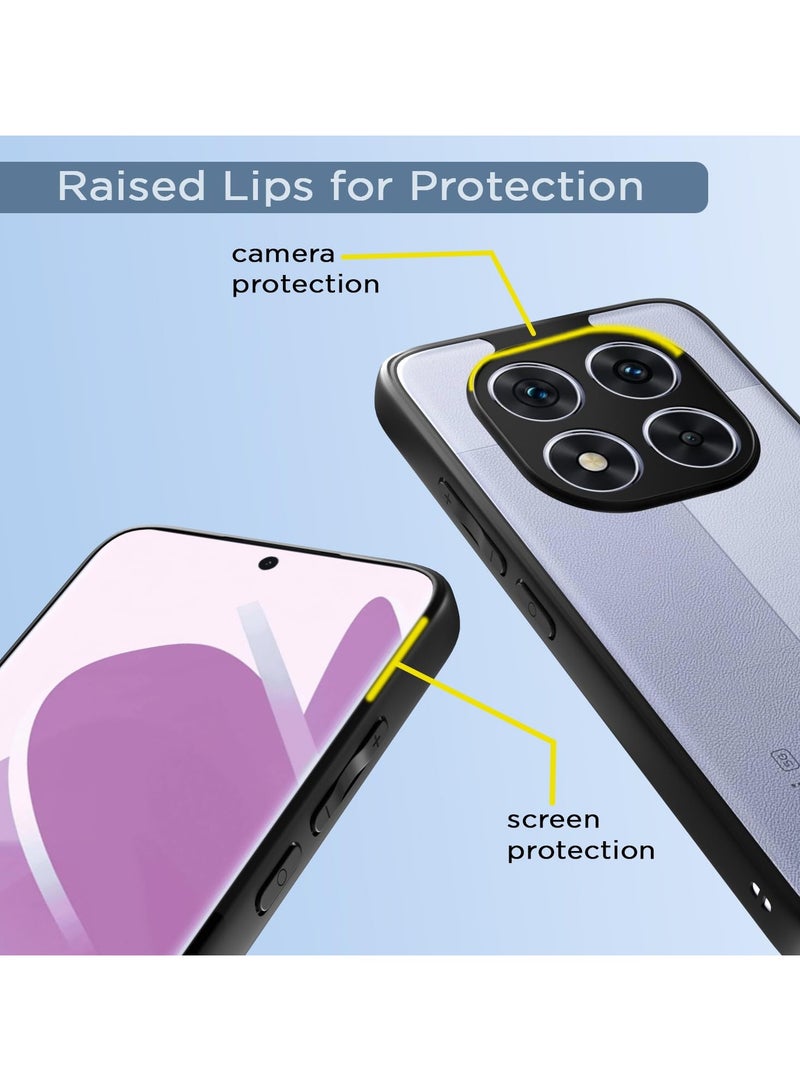 Case Cover Shockproof Hard PC Back Soft TPU Frame Anti-yellowing Slim Protective Cover Compatible with Redmi Note 14 Pro 4G (Clear) - Image 3