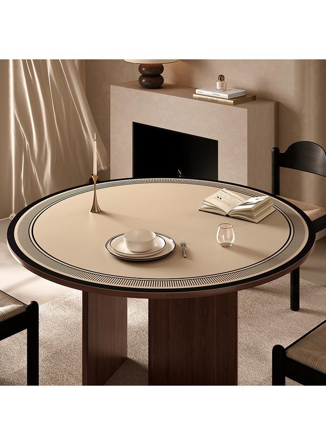 Bluejw Tablecloth Oil-resistant Dirty-resistant New Year Love Song Leather Table Mat Red Festive Light Luxury High-end Decorative Waterproof Round Tablecloth - Image 1