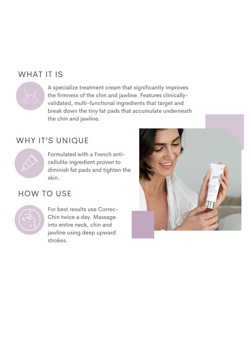Serious Skincare Serious Skincare Reverse Lift CORREC-CHIN - Firming Cream with Collagen - Contours & Sculpts Double Chin & Jawline - Visibly Tighten Sagging Skin - Anti-Aging Moisturizer with Glaucine - 2 Oz.  - Image 3