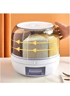 5DM Dry Food and Pulses Organizer 360° Rotatable 6 Compartments Airtight Storage Container 6 Lt.  - Image 1