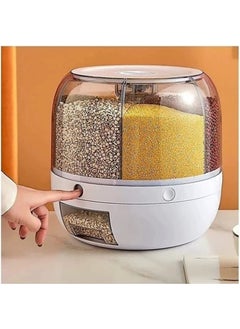 5DM Dry Food and Pulses Organizer 360° Rotatable 6 Compartments Airtight Storage Container 6 Lt.  - Image 2