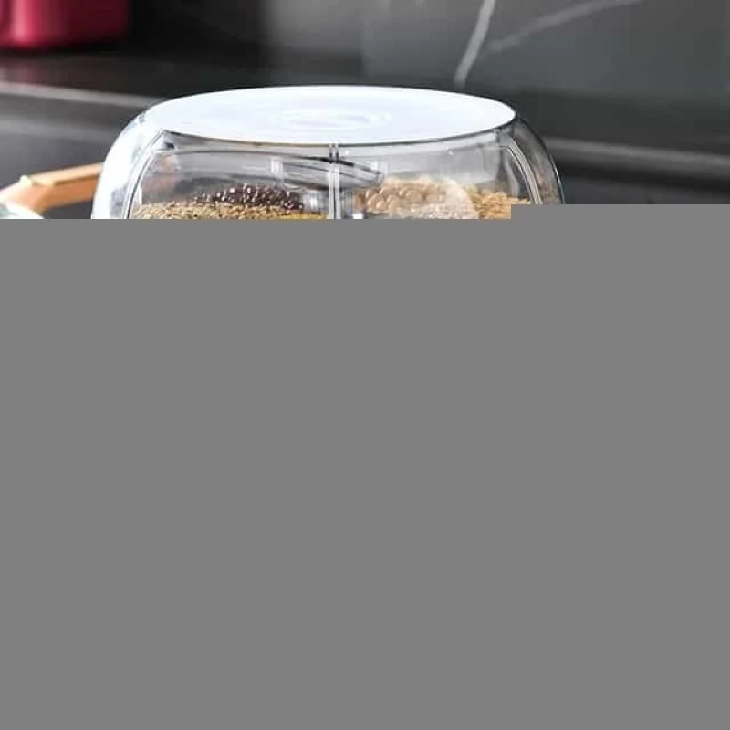 5DM Dry Food and Pulses Organizer 360° Rotatable 6 Compartments Airtight Storage Container 6 Lt.
