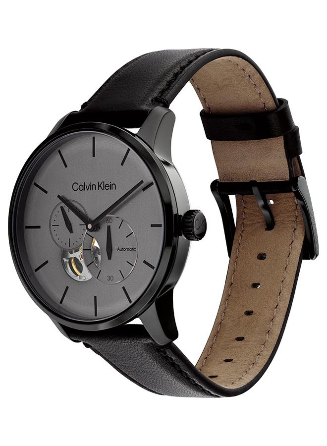 CALVIN KLEIN ساعة يد جلدية للرجال بشكل دائري تناظرية 25200073 - 41.2 مم - Image 2