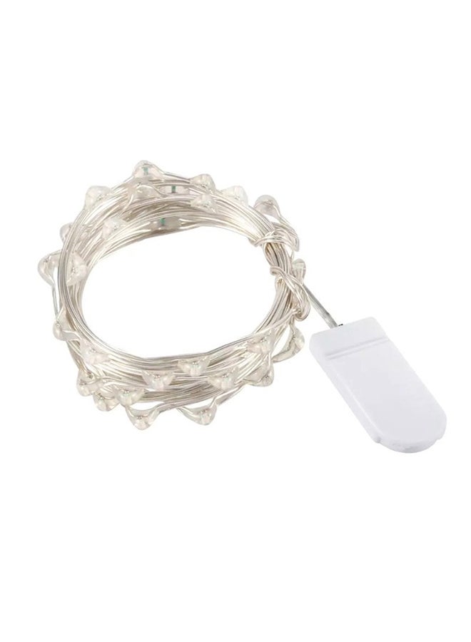 NIBEMINENT Wreath With LEDs String Light Silver 30cm - Image 1