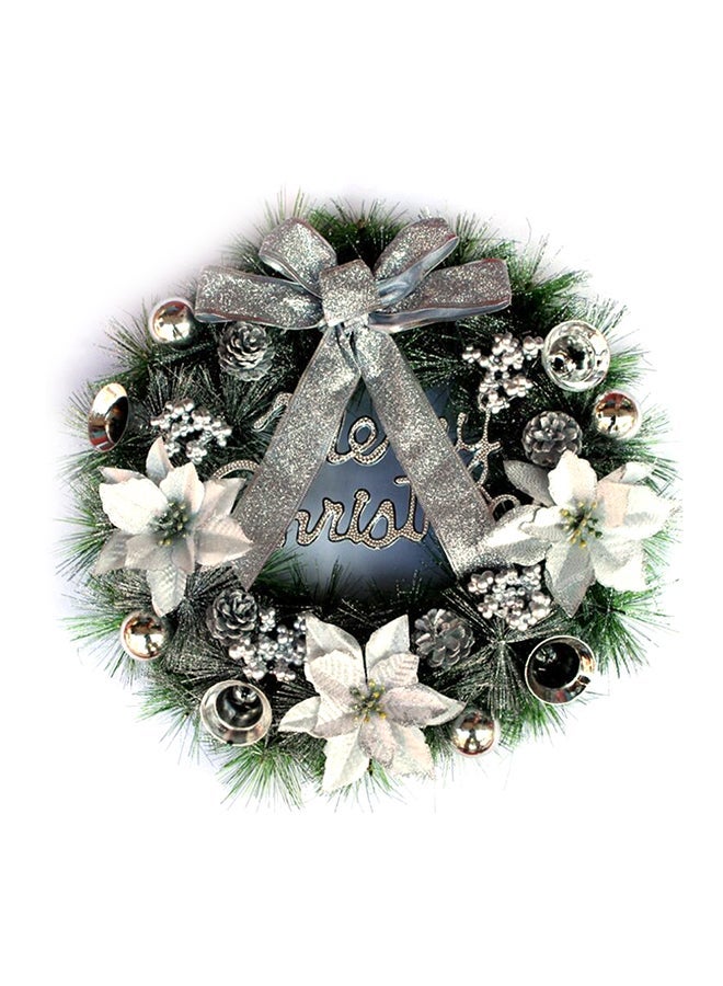 NIBEMINENT Wreath With LEDs String Light Silver 30cm - Image 2