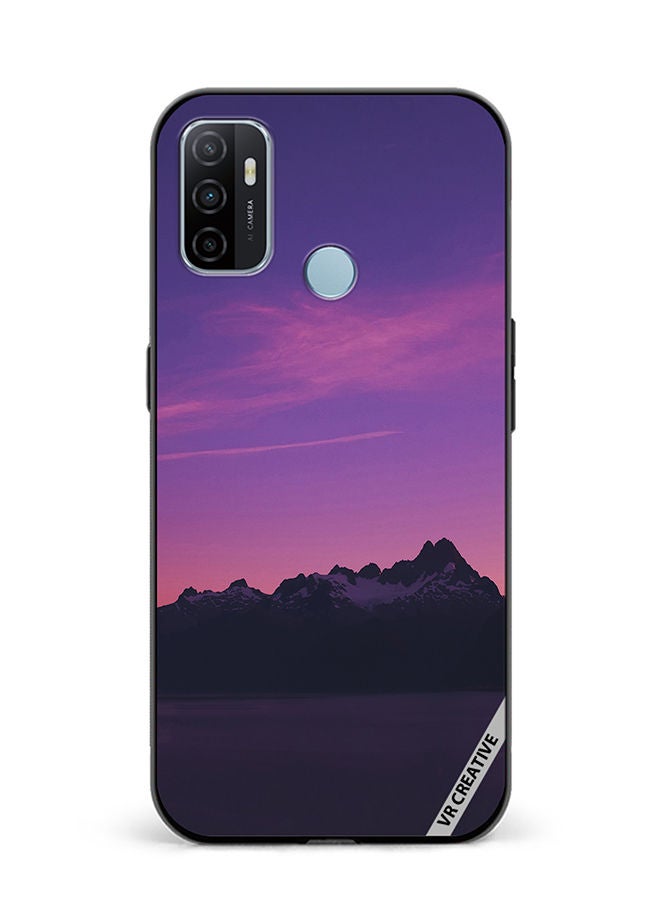 VR CREATIVE Protective Case Cover For Oppo A53 Purple Mountain Design Multicolour - Image 1