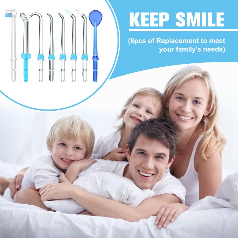 WEQNNM Replacement Tips for Waterpik Water Flosser,Replacement Classic Jet Tips Compatible with Waterpik Oral Irrigator,Replacement Brush Heads for Waterpik,8 Pcs Replacement Parts for Waterpik - Image 3