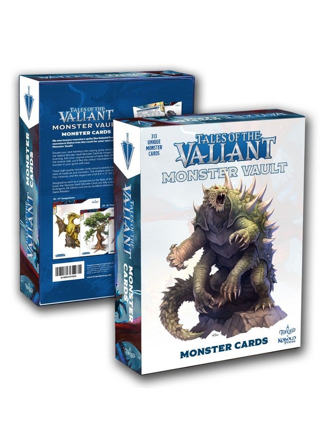 Forged Dice Co. Tales of the Valiant Monster Vault Monster Cards - 313 Full-Color Fantasy Creatures for Dnd 5E Compatible RPGs - Quick Reference Deck for Game Masters - Licensed Kobold Press Accessory - Image 1