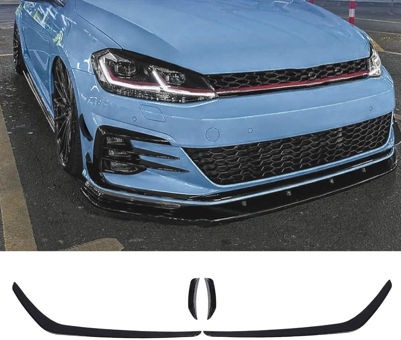 VINGVO Front Bumper Air Splitter, Glossy Black Air Vent Trim, Car Aero Split Part with Glossy Finish, Ideal for 7.5 GTI 2017-2019 - Image 4