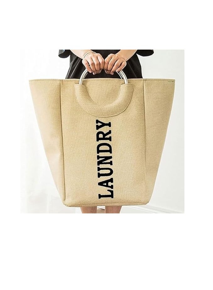 Spaceshoop Laundry Basket, 61L Large Laundry Basket with Handle, Foldable Bathroom Storage Laundry Bag for Bedroom, Bathroom, College Dorm, Laundry Room - Image 3