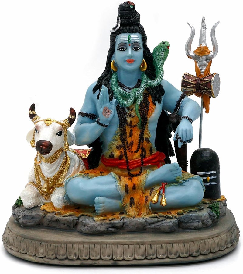 alikiki Exquisite Lord Shiva Statue with Nandi - Image 1