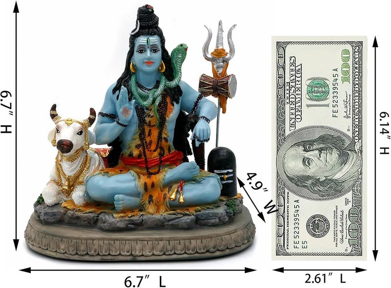 alikiki Exquisite Lord Shiva Statue with Nandi - Image 5