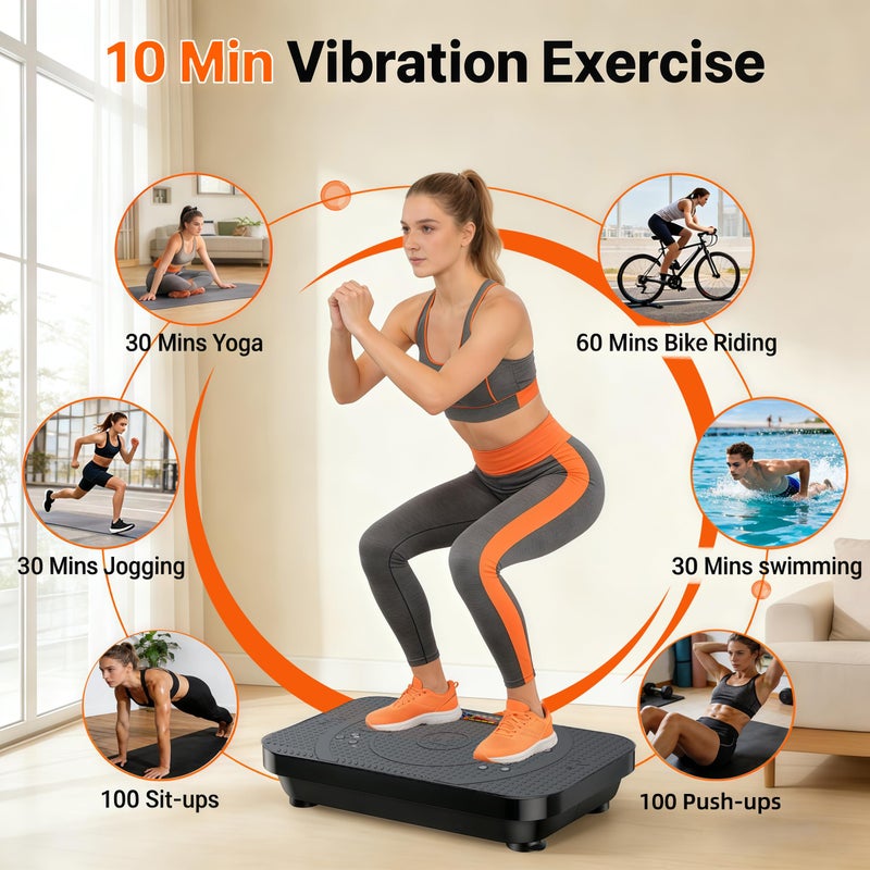 PBYRD Vibration Plate Exercise Machine -Full Body Shaker with Auto Mode, Acupressure Massage & Silicone Pedal, for Lymphatic Drainage, Weight Loss & Fat Burning, Home Fitness Equipment for Woman & Men - Image 2