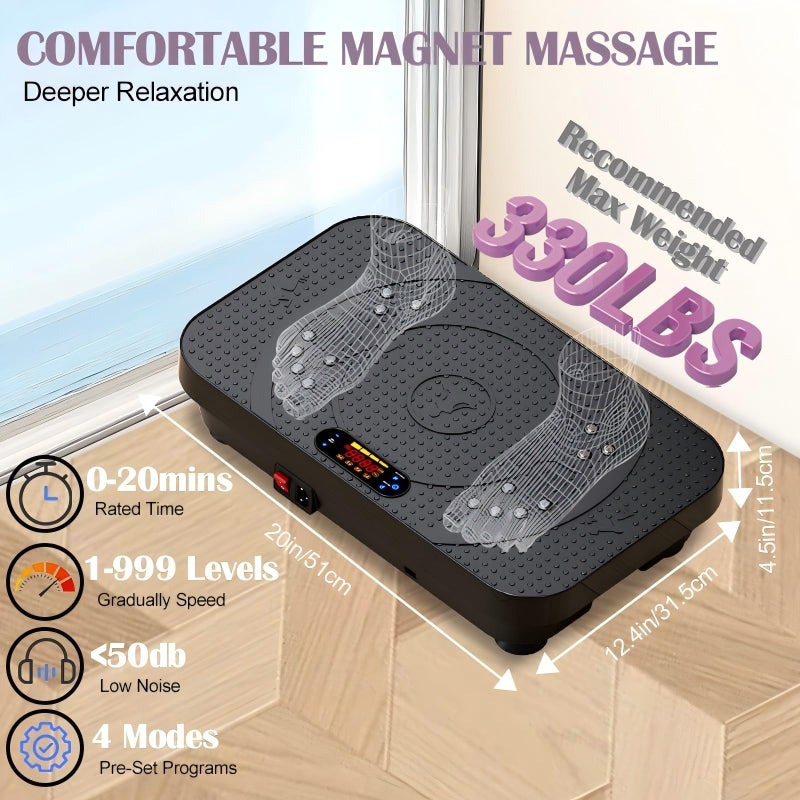 PBYRD Vibration Plate Exercise Machine -Full Body Shaker with Auto Mode, Acupressure Massage & Silicone Pedal, for Lymphatic Drainage, Weight Loss & Fat Burning, Home Fitness Equipment for Woman & Men - Image 3