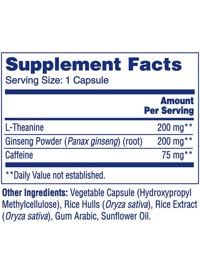 Brain Supplement Brain Supplements For Memory And Focus Support Concentration And Focus Support Focus Supplement For Adults With Ltheanine Caffeine And Ginseng 30 Capsules