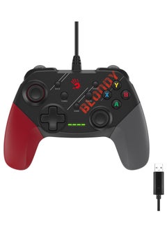 Bloody Wired Gaming Controller GP30, 360 Joysticks Control, Dual Vibration Motors, Anti-Slip Design, Compatible With PC, PS3, Switch, Android Smart TV, Smart Phone And above, Sports Red  - Image 1