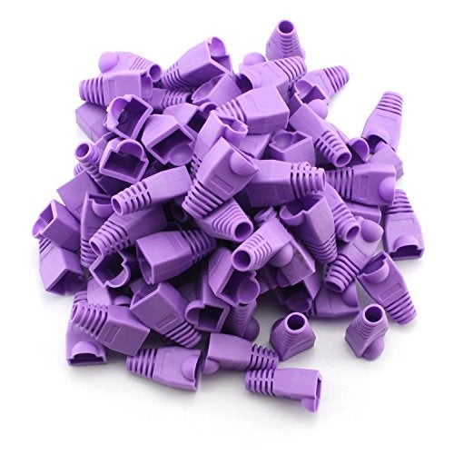 Maxmoral 100-Pack CAT5E CAT6 RJ45 Ethernet Network Cable Strain Relief Boots - Purple - Image 1