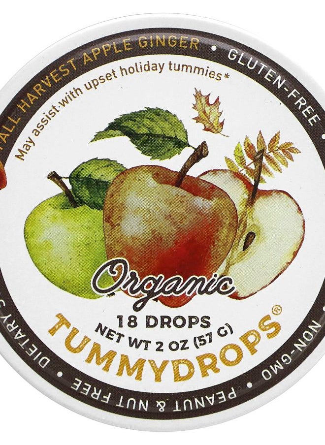 TUMMYDROPS Organic Fall Harvest Apple Ginger 18 Drops 