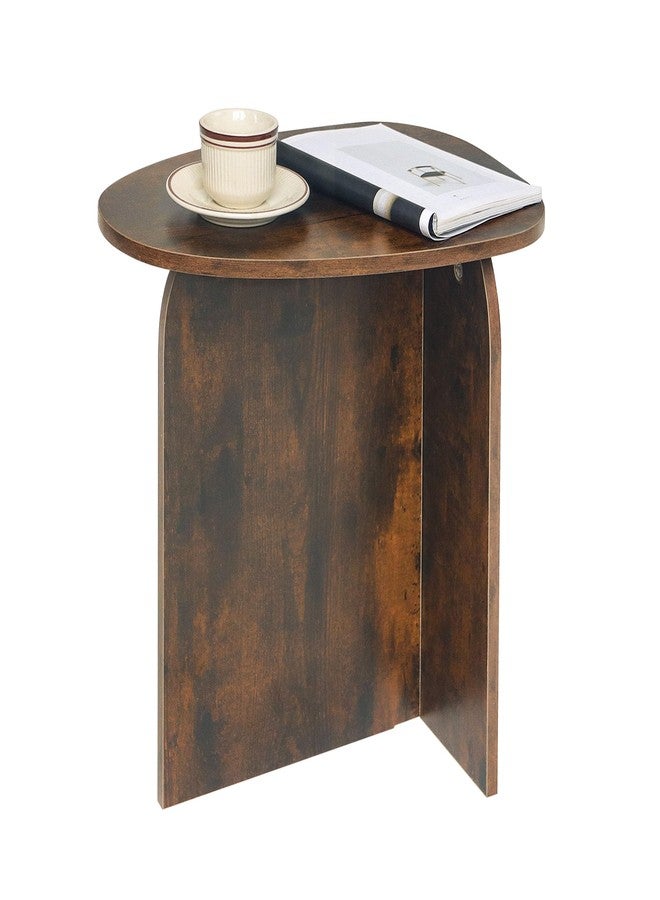 AWASEN Side Table, Small Triangle End Table Living Room, Modern Accent Table with Unique Tabletop, Mini Bedside Table for Small Spaces, Rustic Brown - Image 1