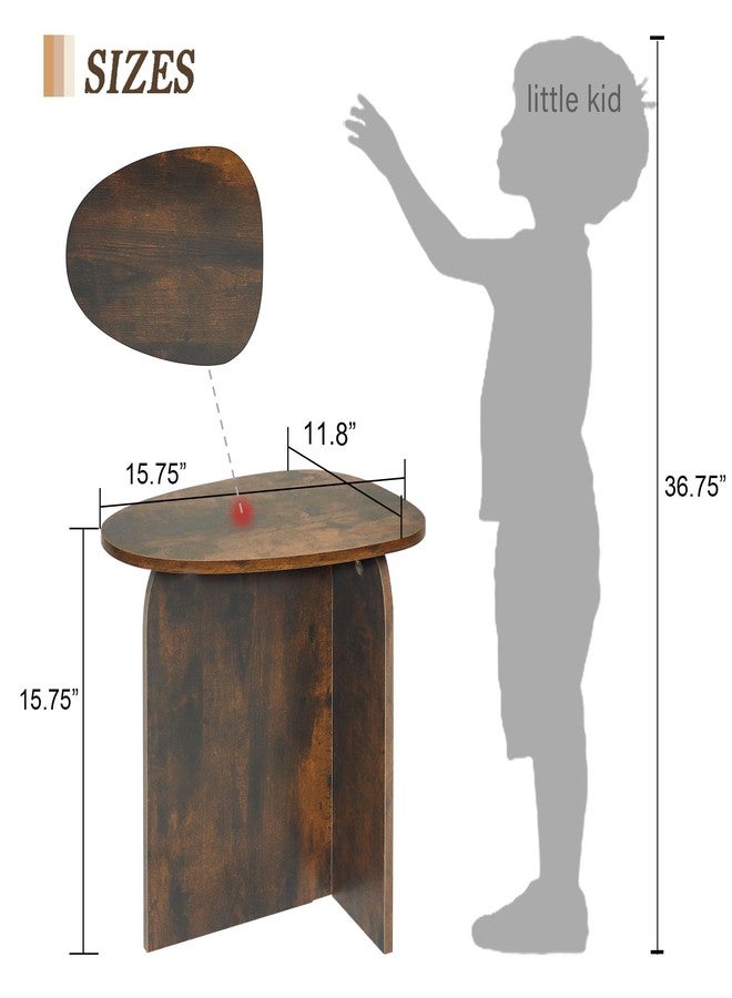 AWASEN Side Table, Small Triangle End Table Living Room, Modern Accent Table with Unique Tabletop, Mini Bedside Table for Small Spaces, Rustic Brown - Image 3