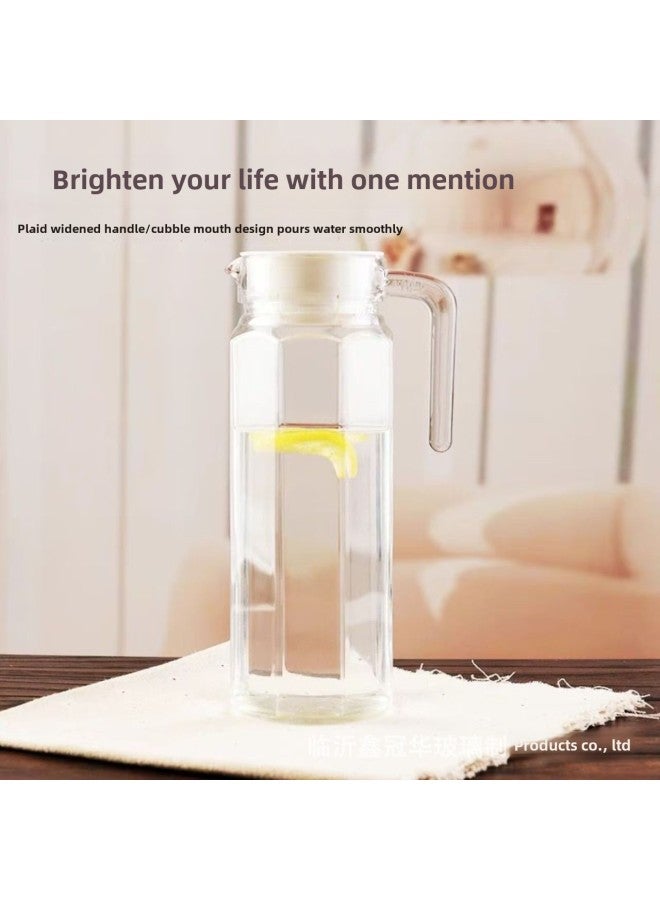 Large Capacity 1.3L Glass Duckbill Water Bottle Cold Water Pot Juice Pot Home Use Modern Simple Style Business Gift-Color:1.1L Vertical Pot 12 Pc/box - Image 5