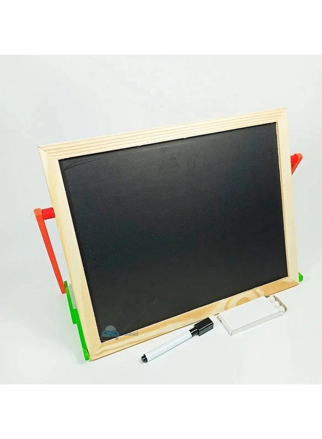 FunBlast Educational Learning Board Multipurpose Double Sided Magnetic Wooden Writing Board with Stand, Small Size:30 X 26 cm - Image 4