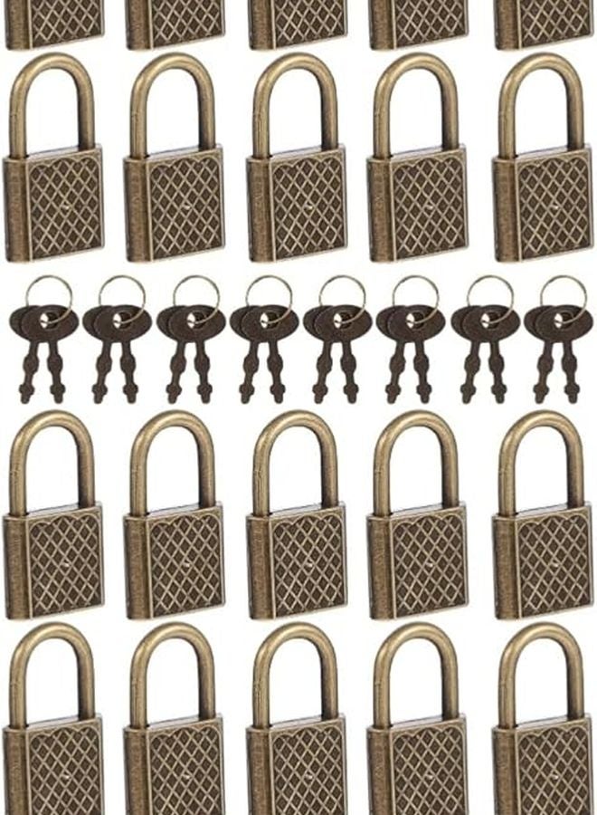 TEHAUX 20 Pack Padlocks Golden For Cabinets Luggage And Storage Keys - Image 2