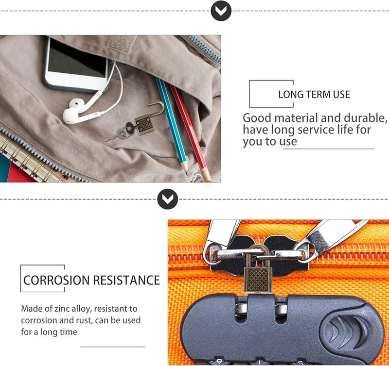 TEHAUX 20 Pack Padlocks Golden For Cabinets Luggage And Storage Keys - Image 4